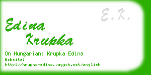 edina krupka business card